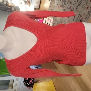 2/$60- GUESS RIBBED LONG SLEEVE SHIRT IN ROSE PINK